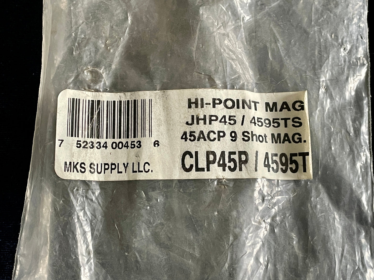Hi-Point 9 round 45ACP JHP45 / 4595TS / CLP45P magazine. NOS, OEM