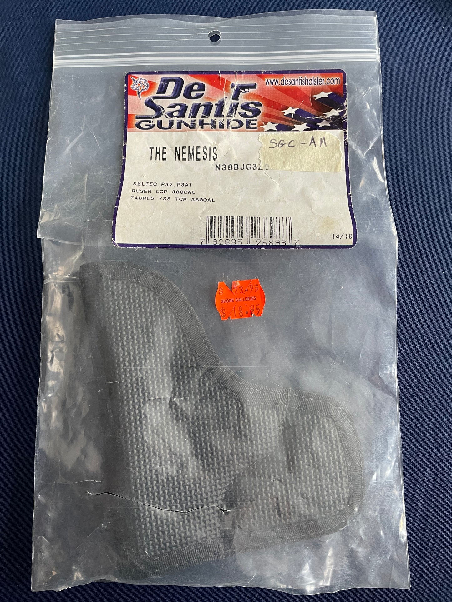 De Santis Nemesis pocket holster for: Keltec P32, P3AT / Ruger LCP 380 / Taurus 738 TCP 380