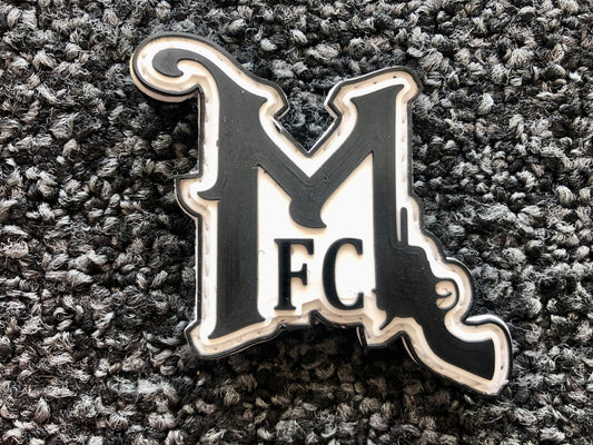 Parche con logo de PVC 'MFC' del Medio Oeste con respaldo de velcro -Manchado-