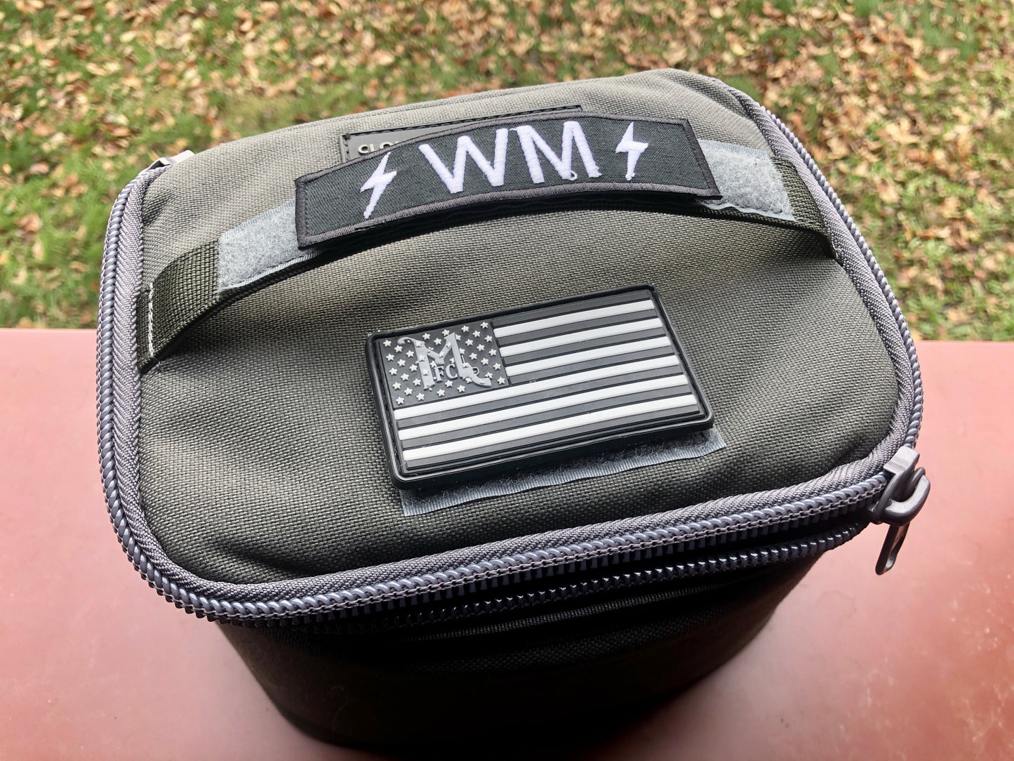 MFC logo in American flag, morale patch, PVC with velcro.