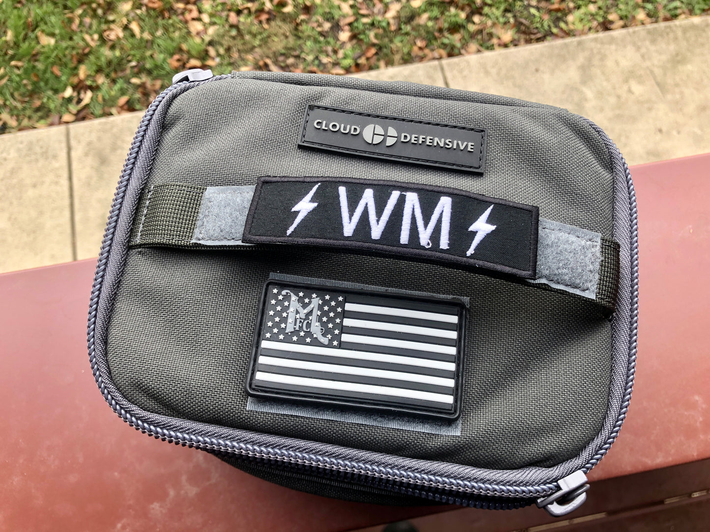 MFC logo in American flag, morale patch, PVC with velcro.