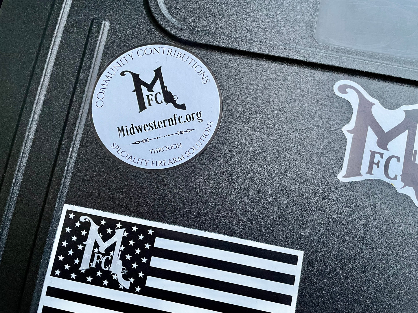 Logo sticker with slogan