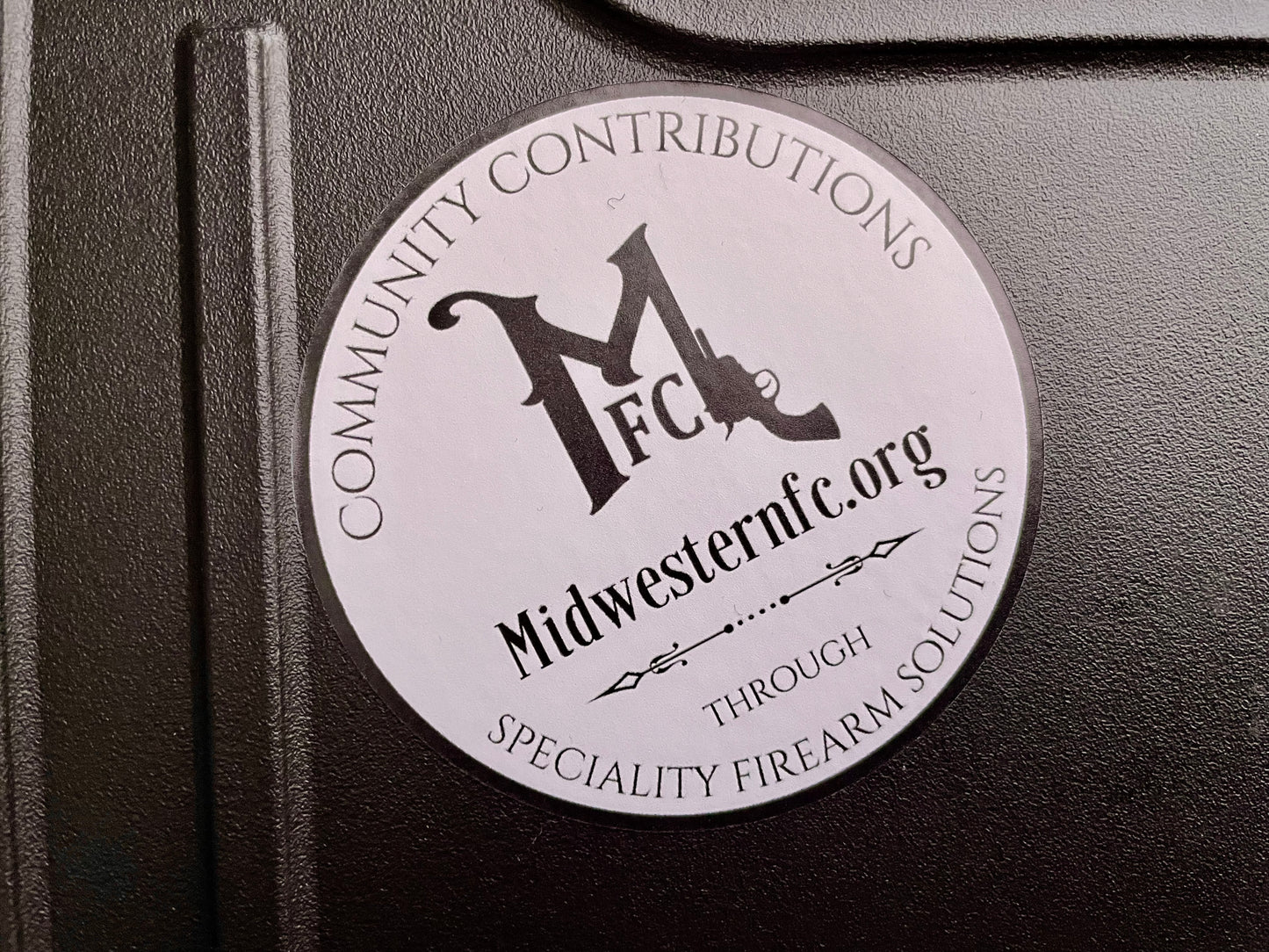 Logo sticker with slogan