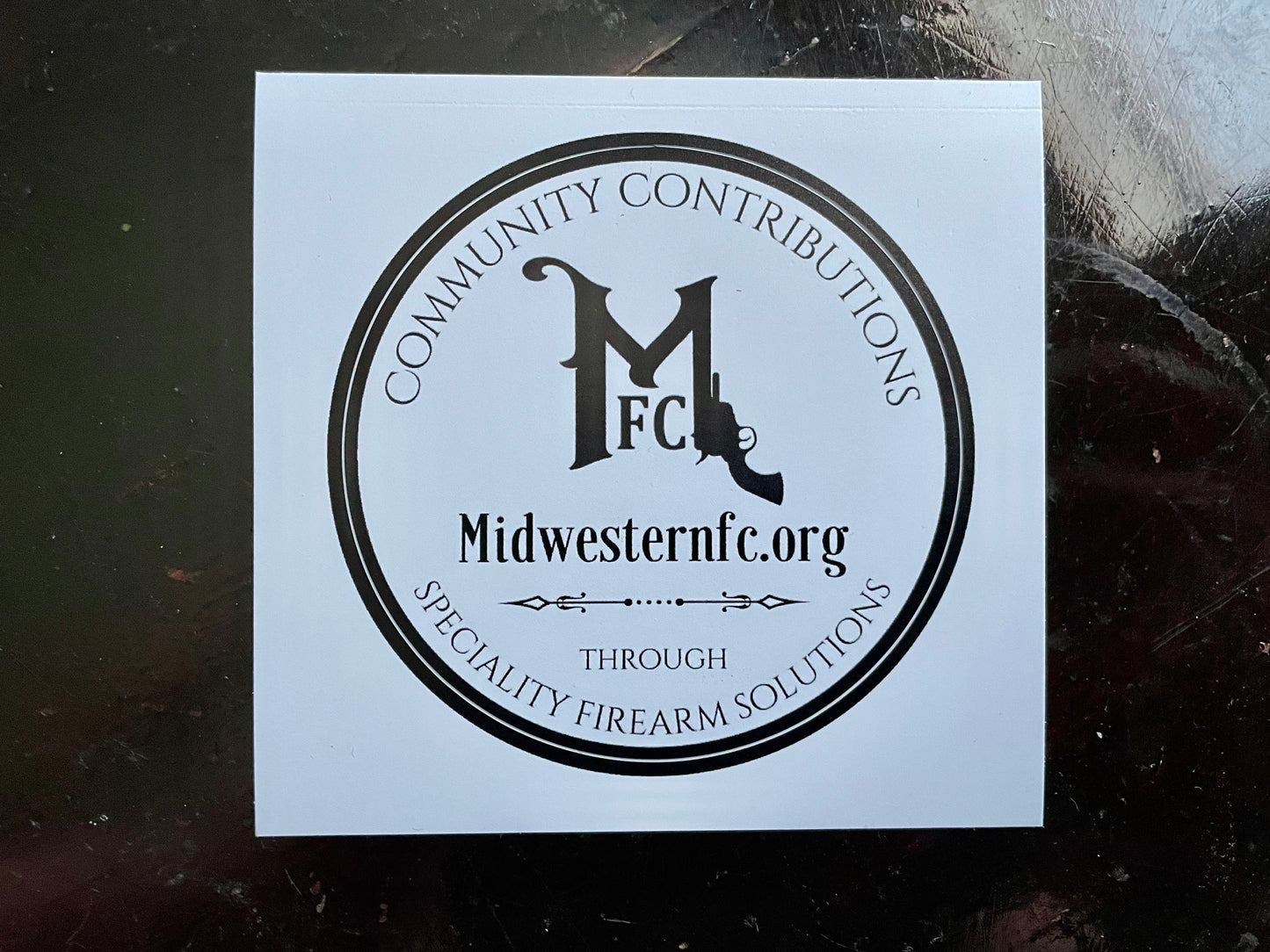 Logo sticker with slogan