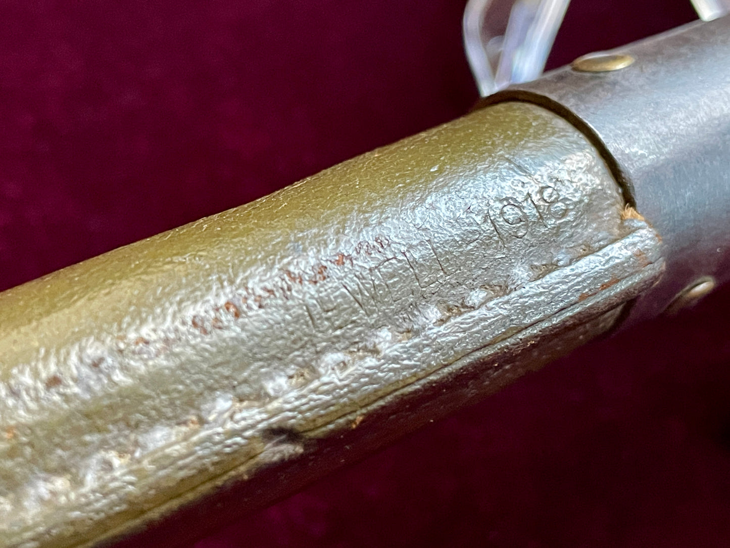 U.S. 1917 L. F. & C. type 2 trench knife with scabbard.