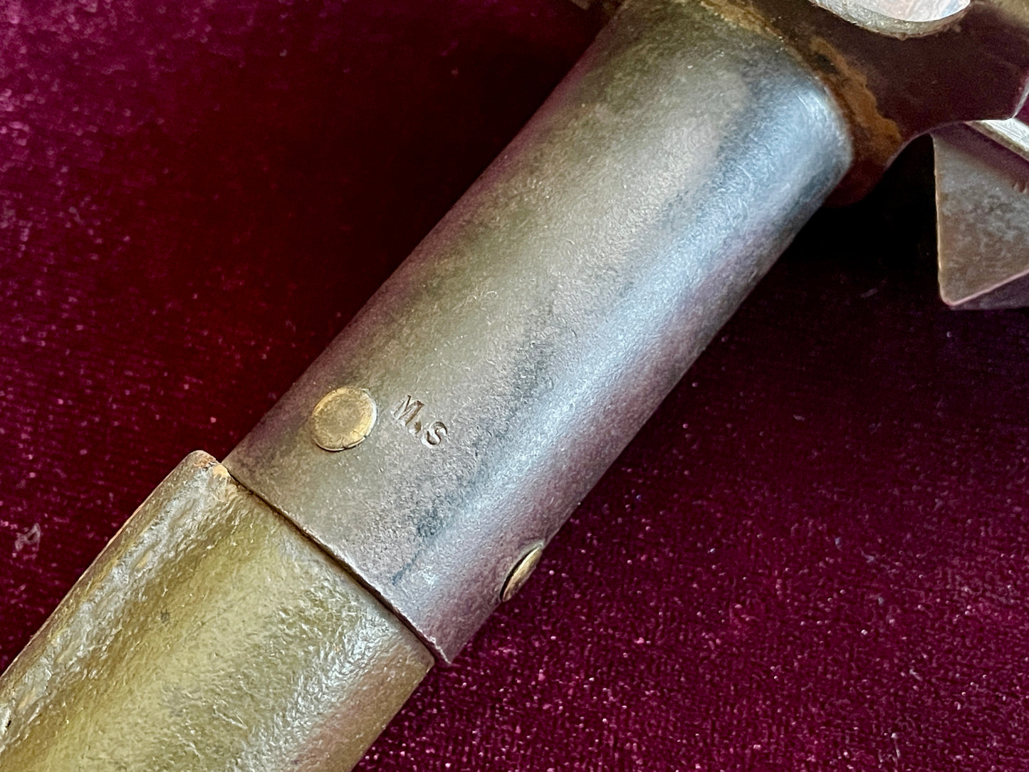 U.S. 1917 L. F. & C. type 2 trench knife with scabbard.