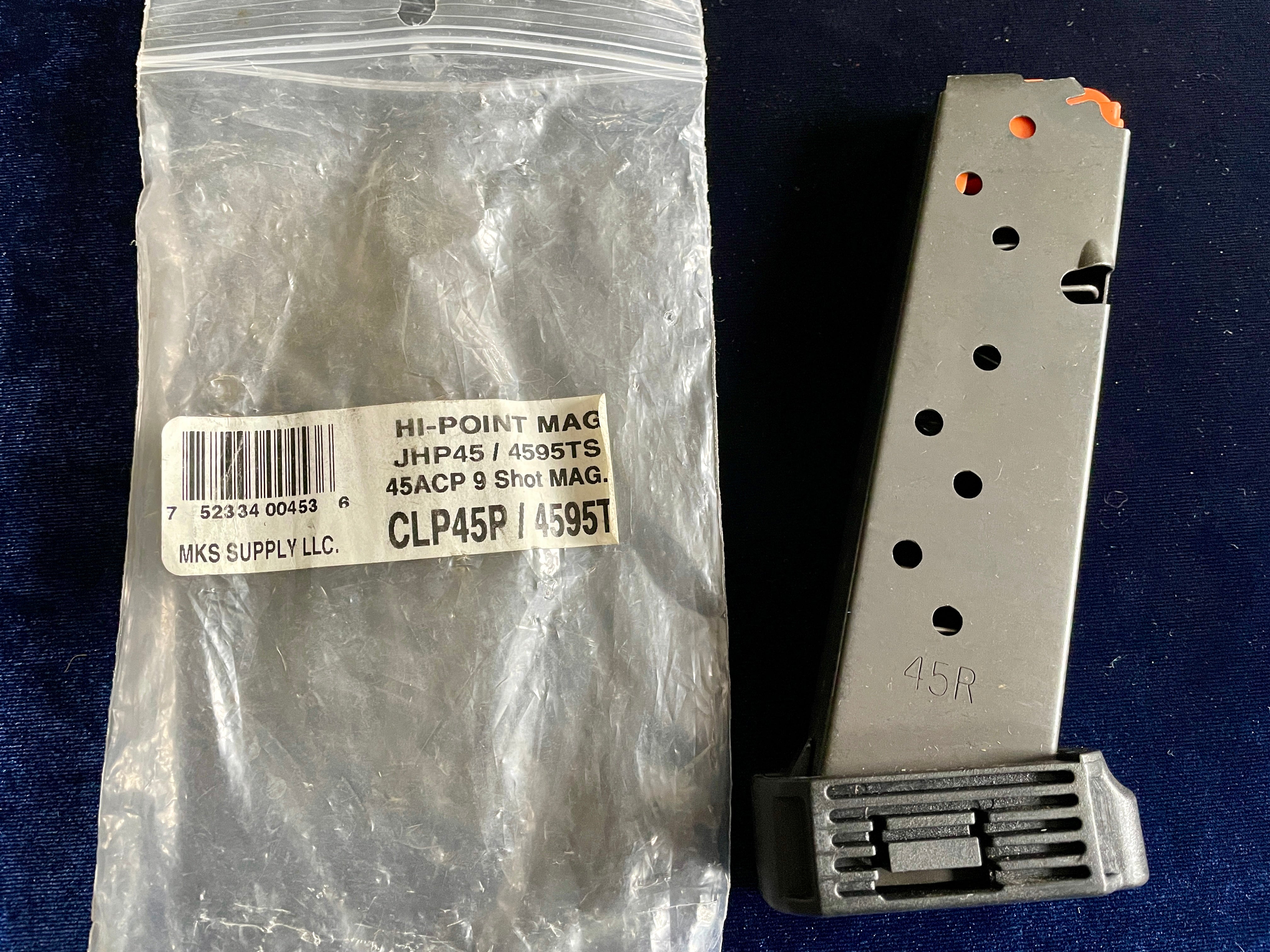 Hi-Point 9 round 45ACP JHP45 / 4595TS / CLP45P magazine. NOS, OEM ...