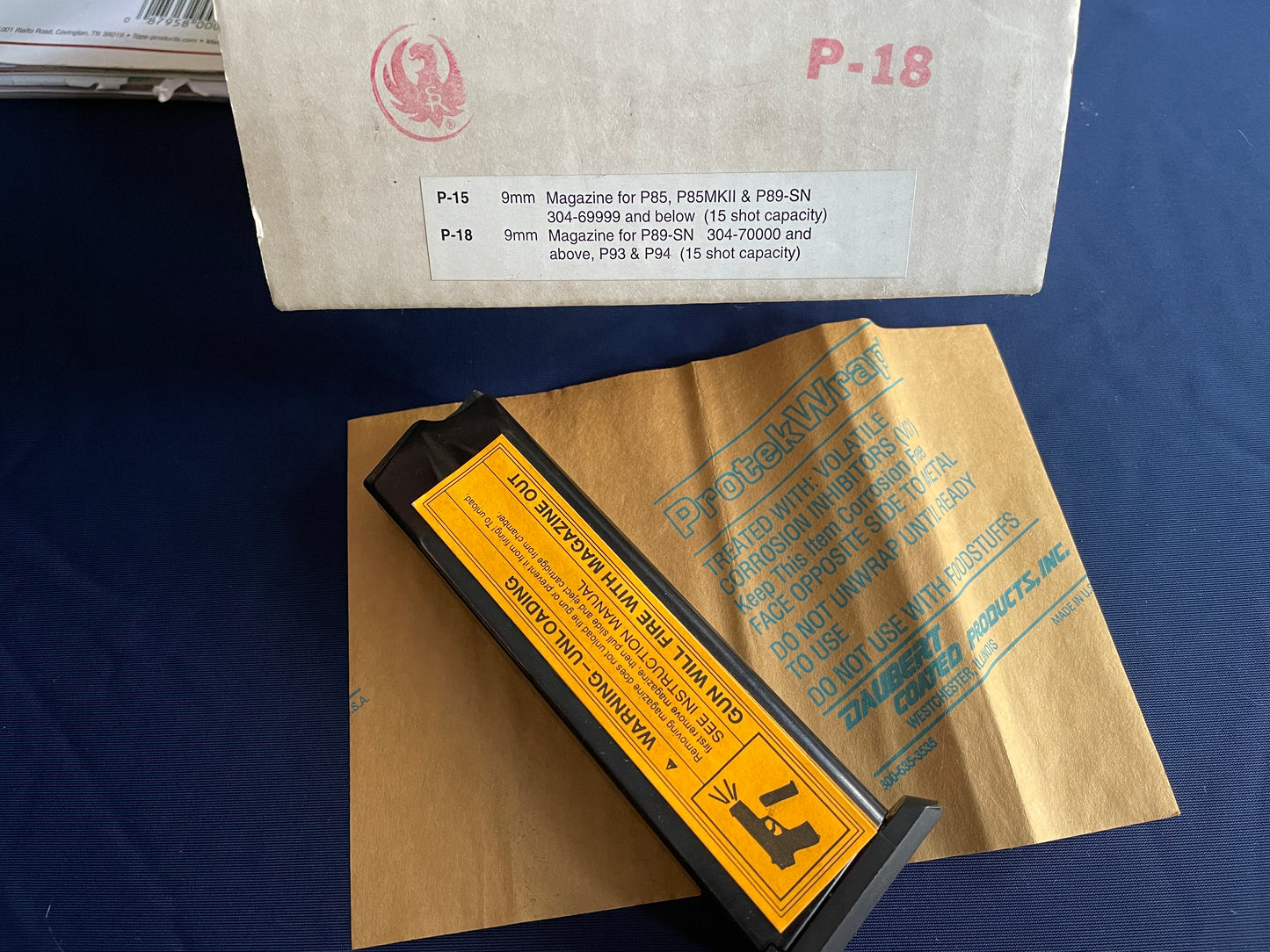 Ruger P-18 magazine 9mm NOS for P89, P93, P94