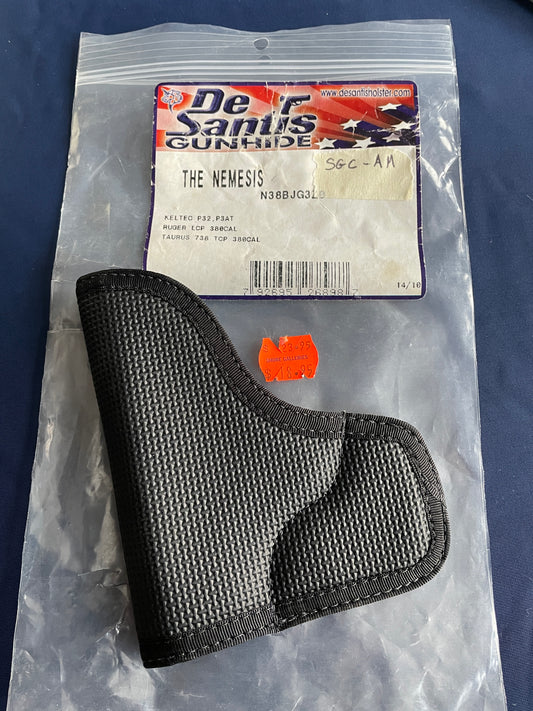 De Santis Nemesis pocket holster for: Keltec P32, P3AT / Ruger LCP 380 / Taurus 738 TCP 380
