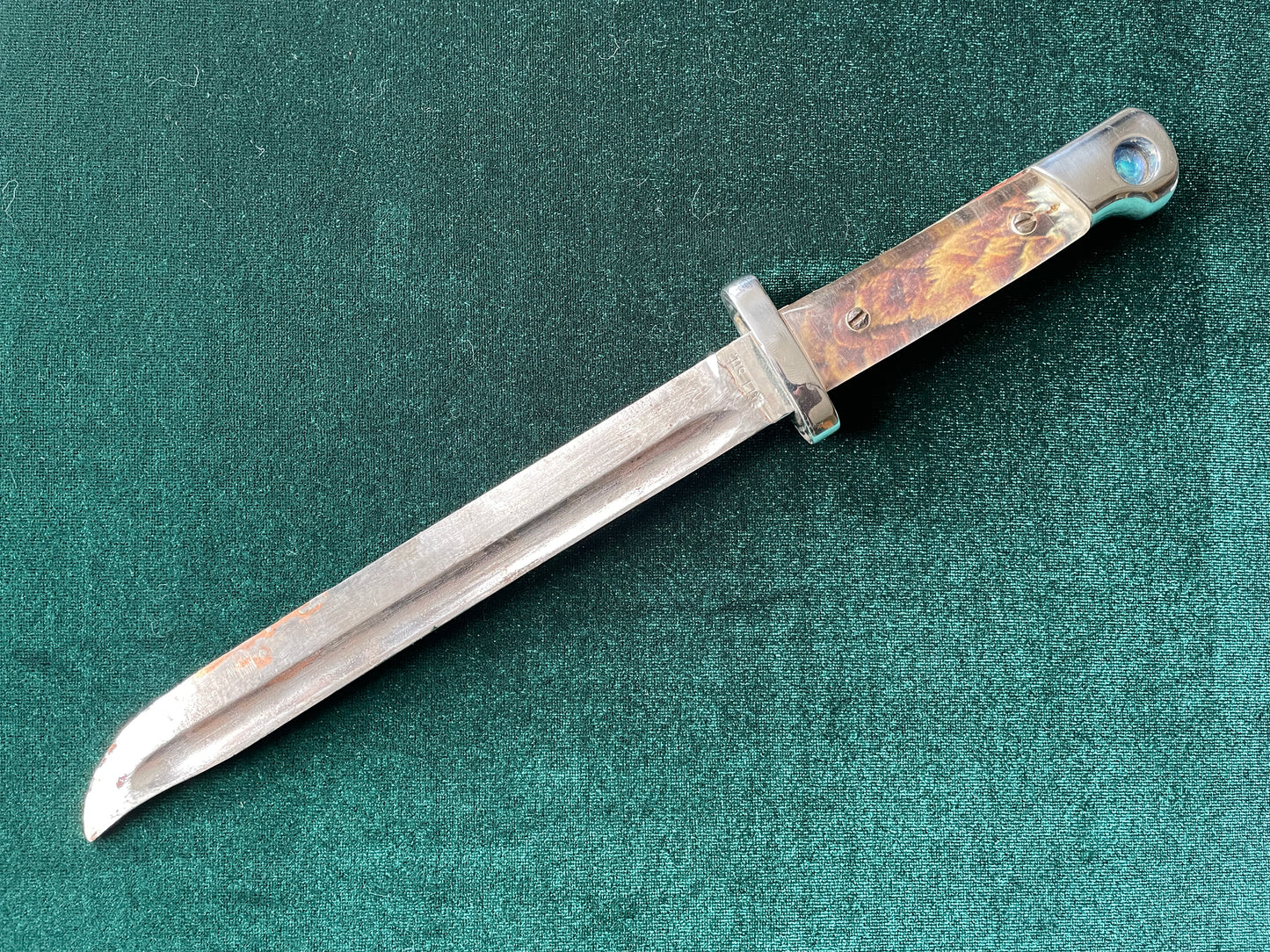 Oddball M95 bayonet. Chrome, custom grips,