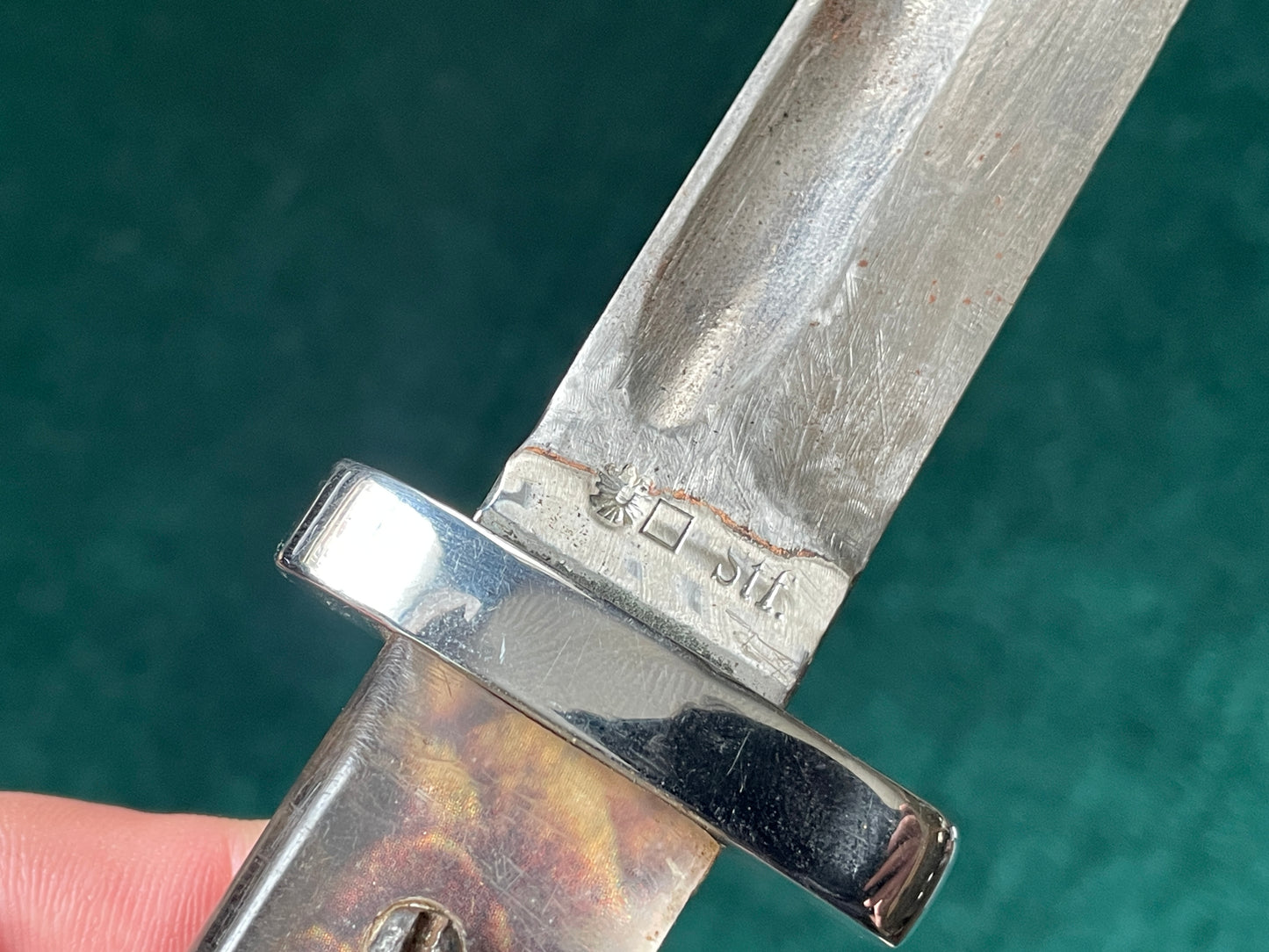Oddball M95 bayonet. Chrome, custom grips,