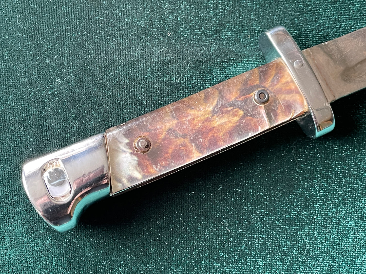 Oddball M95 bayonet. Chrome, custom grips,