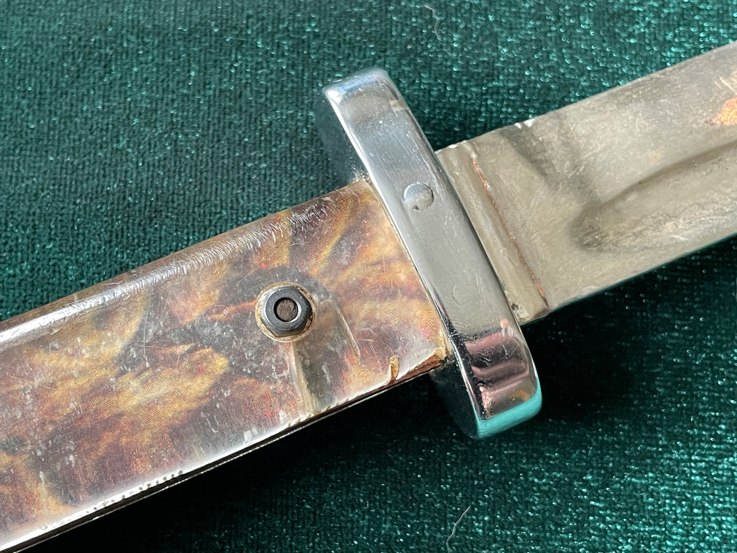 Oddball M95 bayonet. Chrome, custom grips,