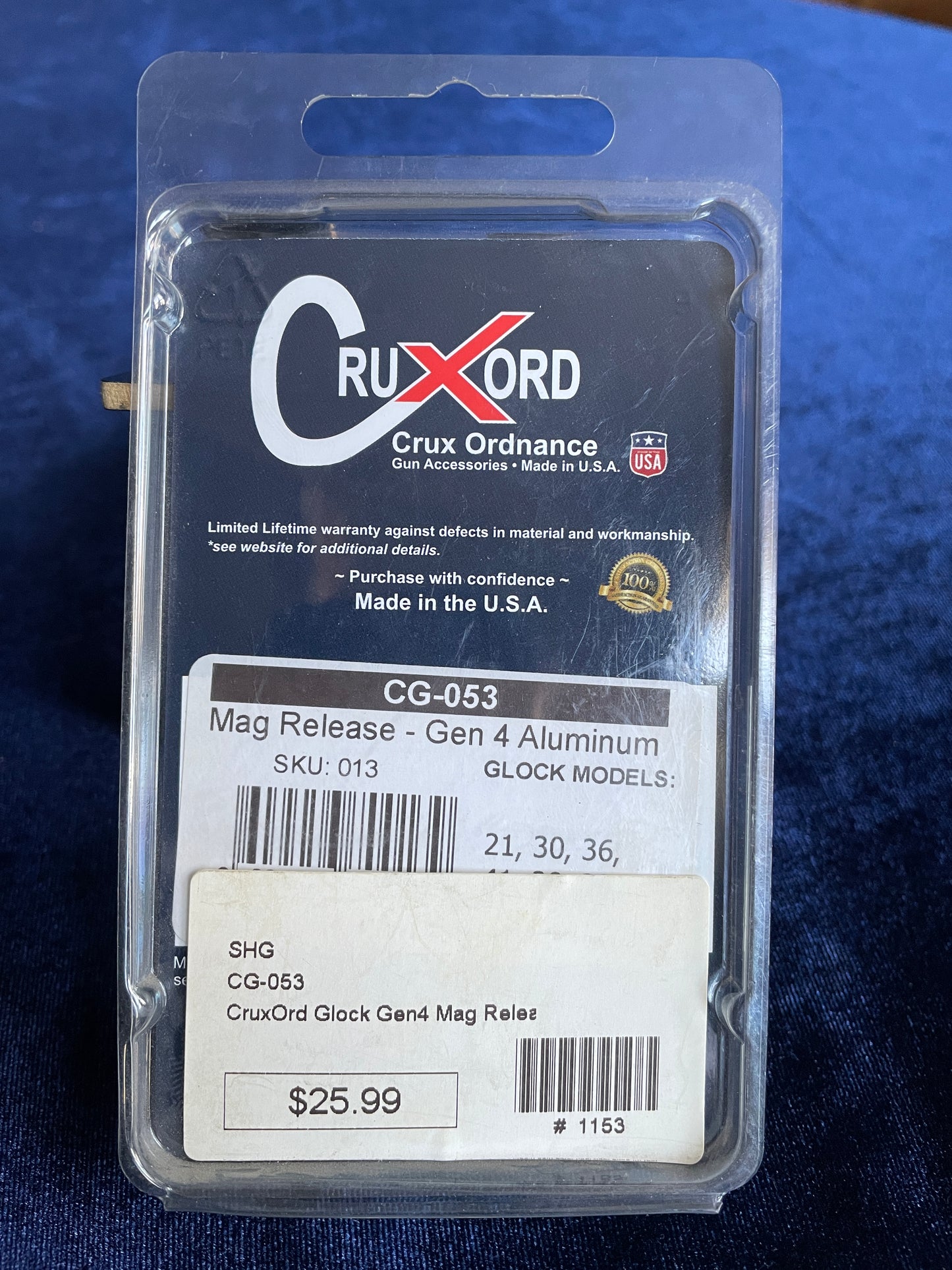 Cruxord aluminium Gen. 4 Glock mag release