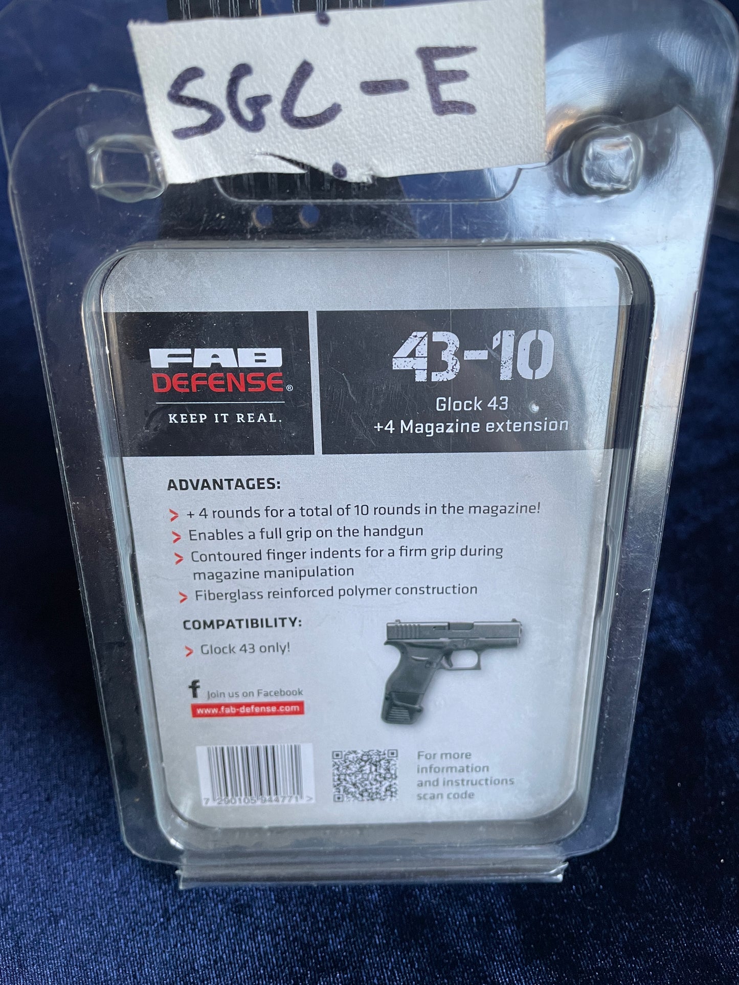 FAB Defense Glock 43 +4 mag extension