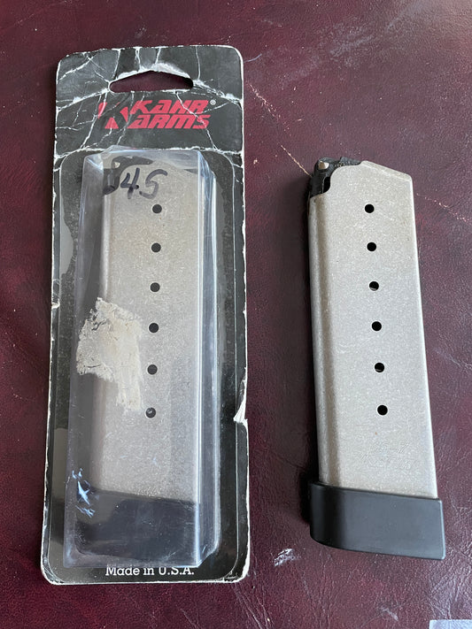 (2) Kahr Arms TP45G 7rd, extended base magazines in .45ACP