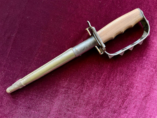 U.S. 1917 L. F. & C. type 2 trench knife with scabbard.