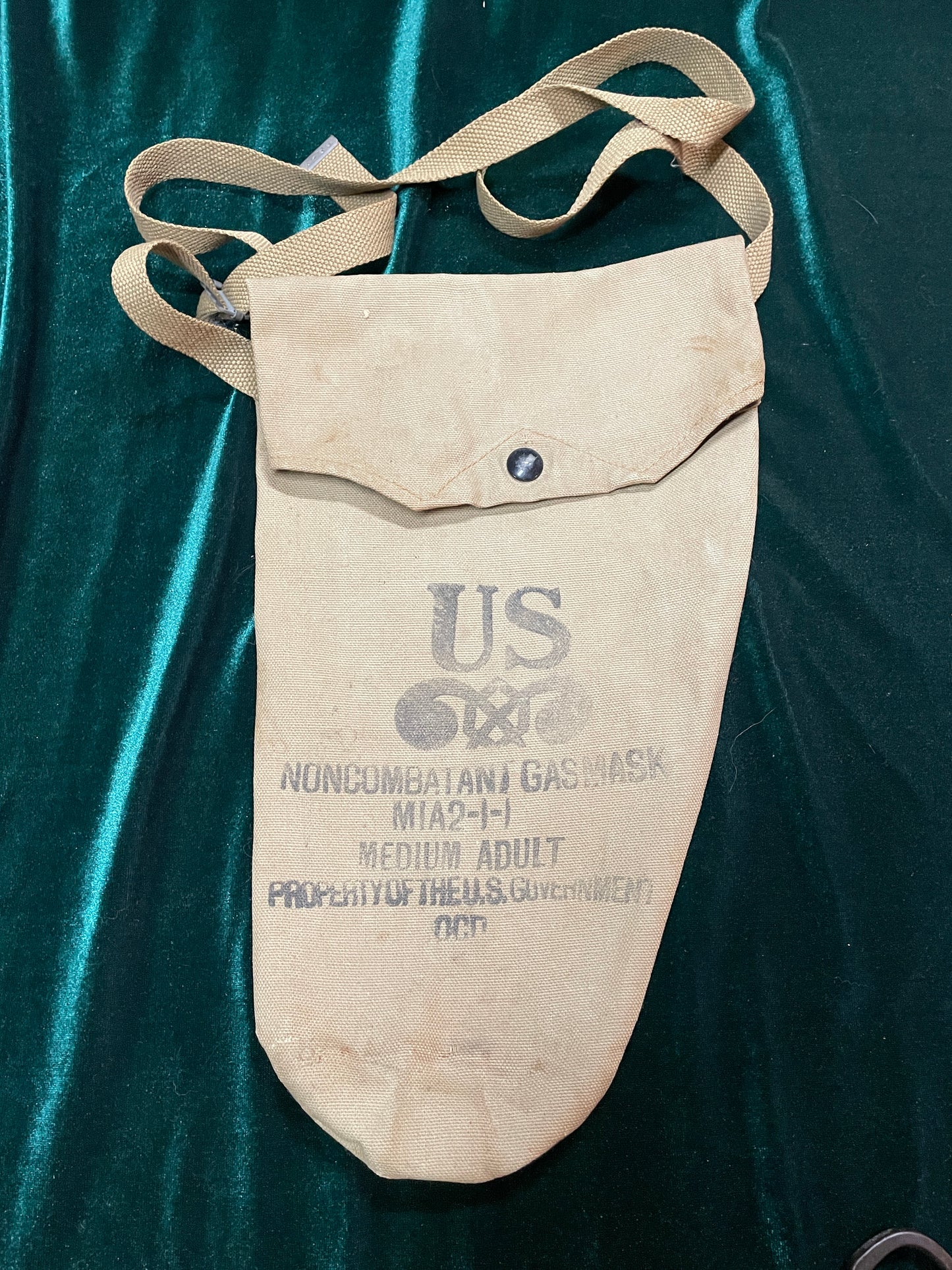 WWII era, US noncombatant gas mask pouch.